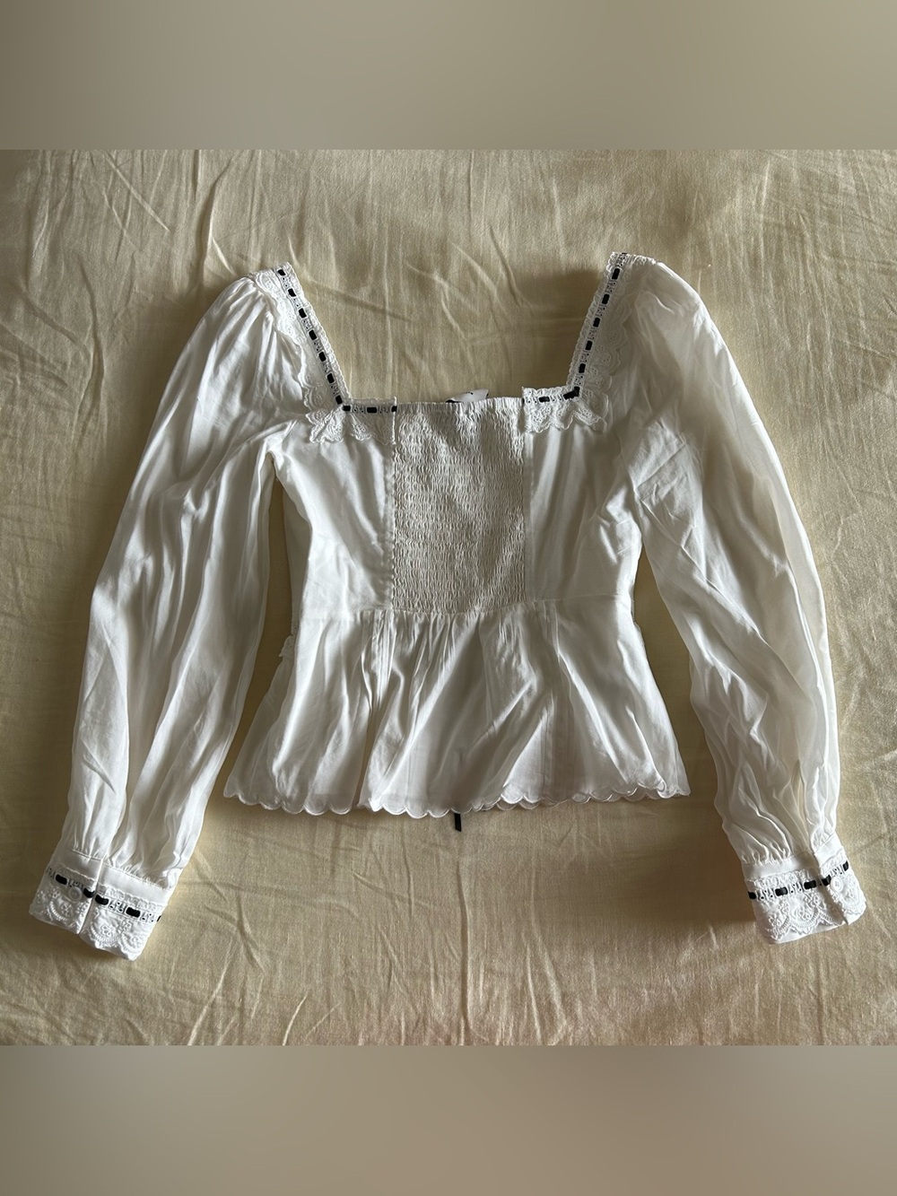 Reformation Haisley Blouse in White - Picture 3 of 11